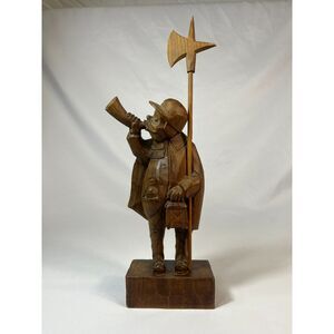 Vintage Maritime Folk Art Wood Carved Night Watchman